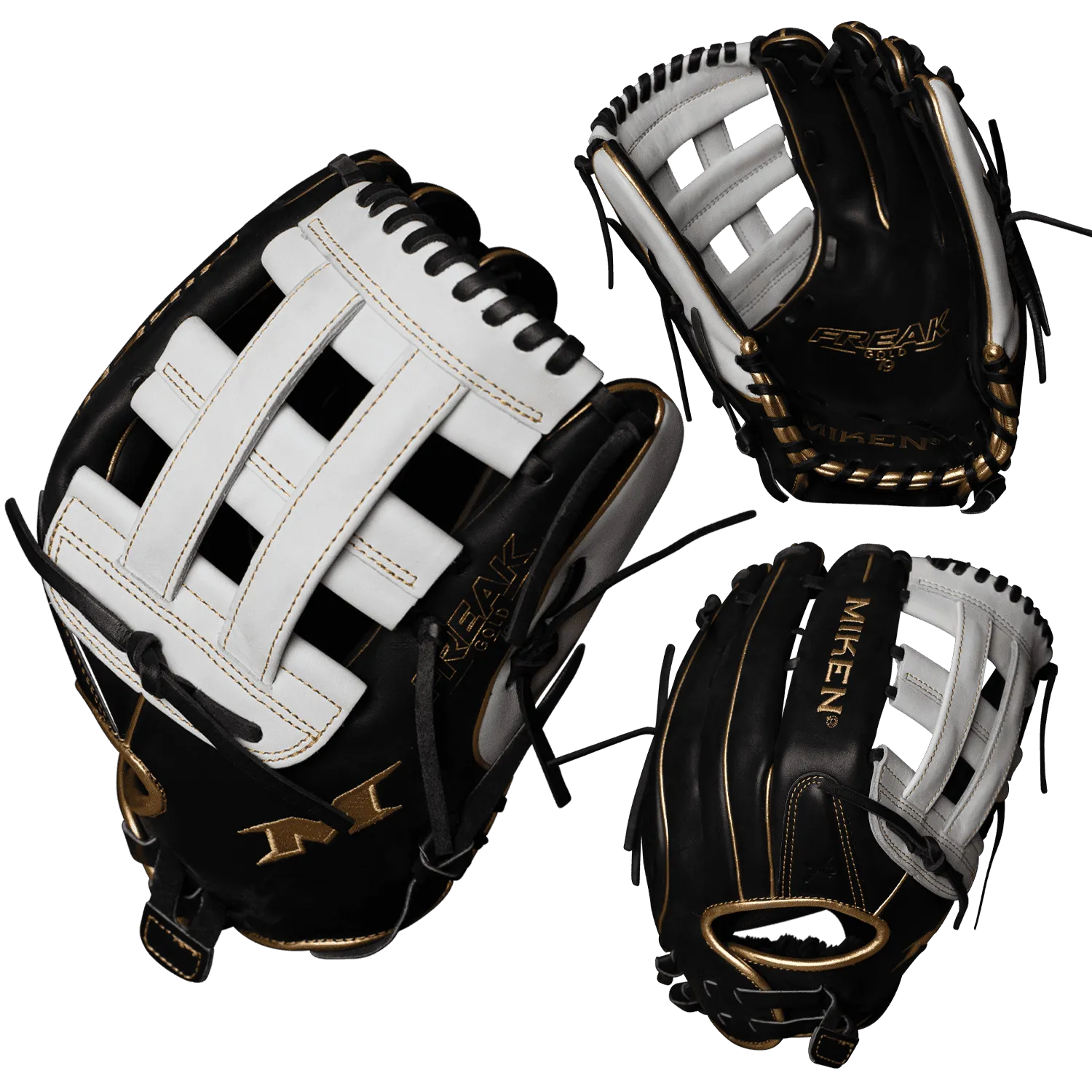 Miken Pro Series 13.5" Slowpitch Fielding Glove - FREAK Gold - PRO135-BWG