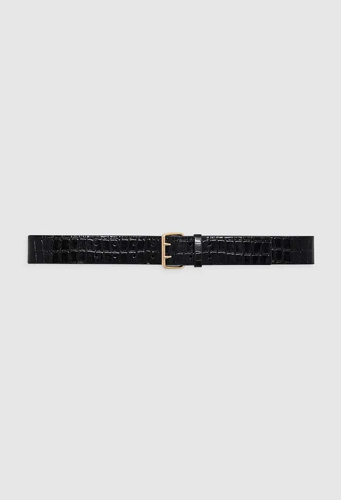 Mila Belt - Embossed Black
