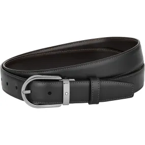 MNT Belt Horseshoe BKle 3mm Reversible Leather Black Brown D