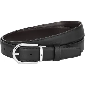 MNT Belt Horseshoe BKle 3mm Reversible Leather Black Brown