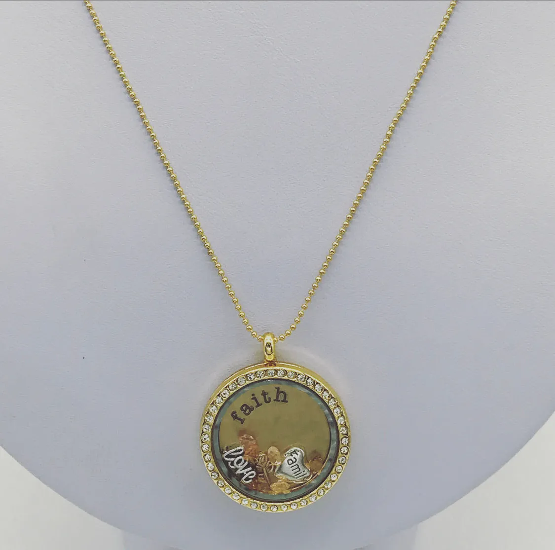 Never Lose Faith Memory Locket with Floating Charms