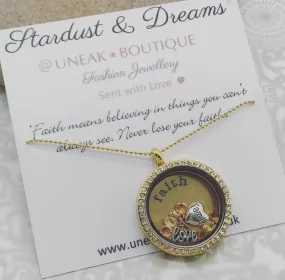 Never Lose Faith Memory Locket with Floating Charms