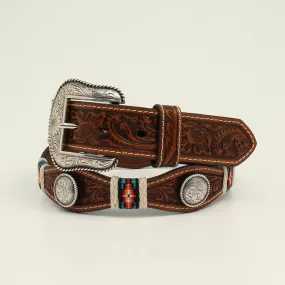 Nocona Men's Floral Embossed Scalloped Belt