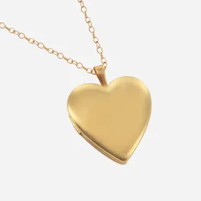 Non-personalized Sterling Silver .925 Heart Locket Pendant in Yellow or Rose Gold over Silver