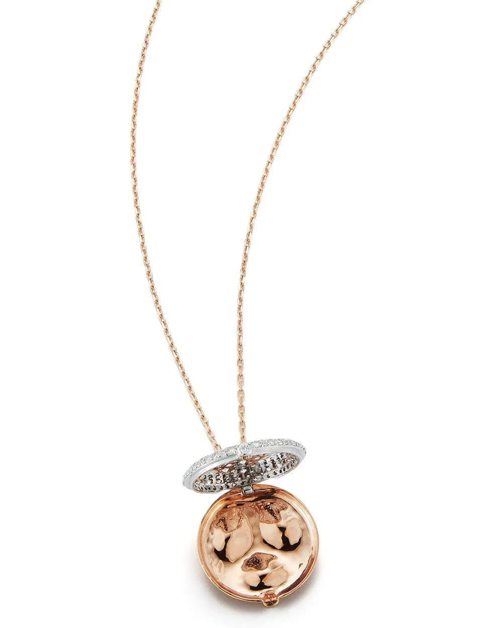 OC X WF Rose Gold Large Diamond Pebble Locket
