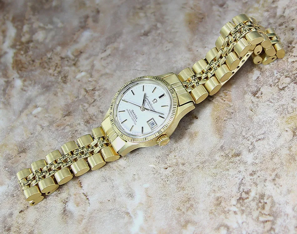 Omega Constellation 25mm Ladies 18k Gold Bezel SS 1965 Watch