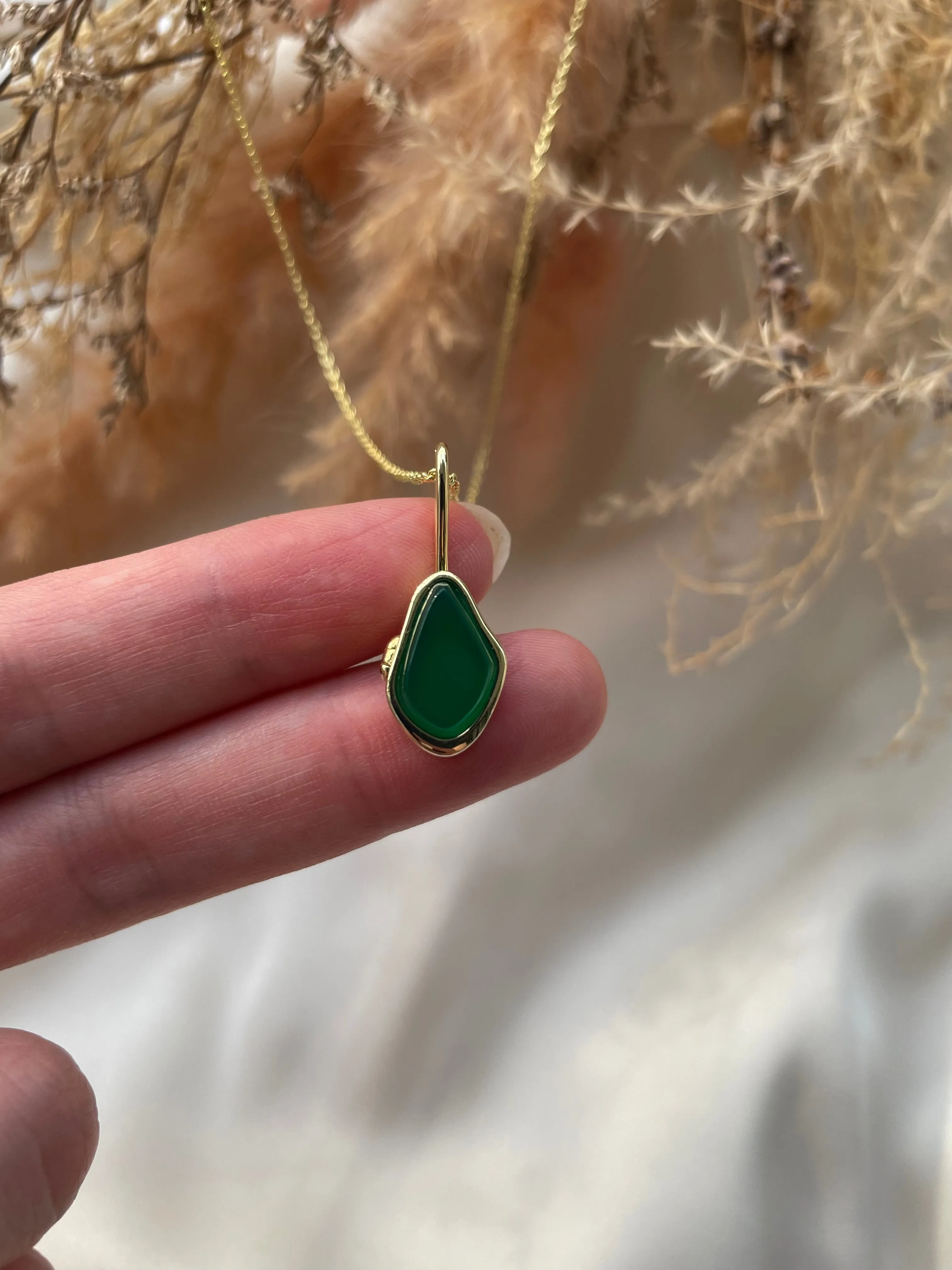 (PREORDER) Islet Locket in Gold Vermeil with Green Onyx