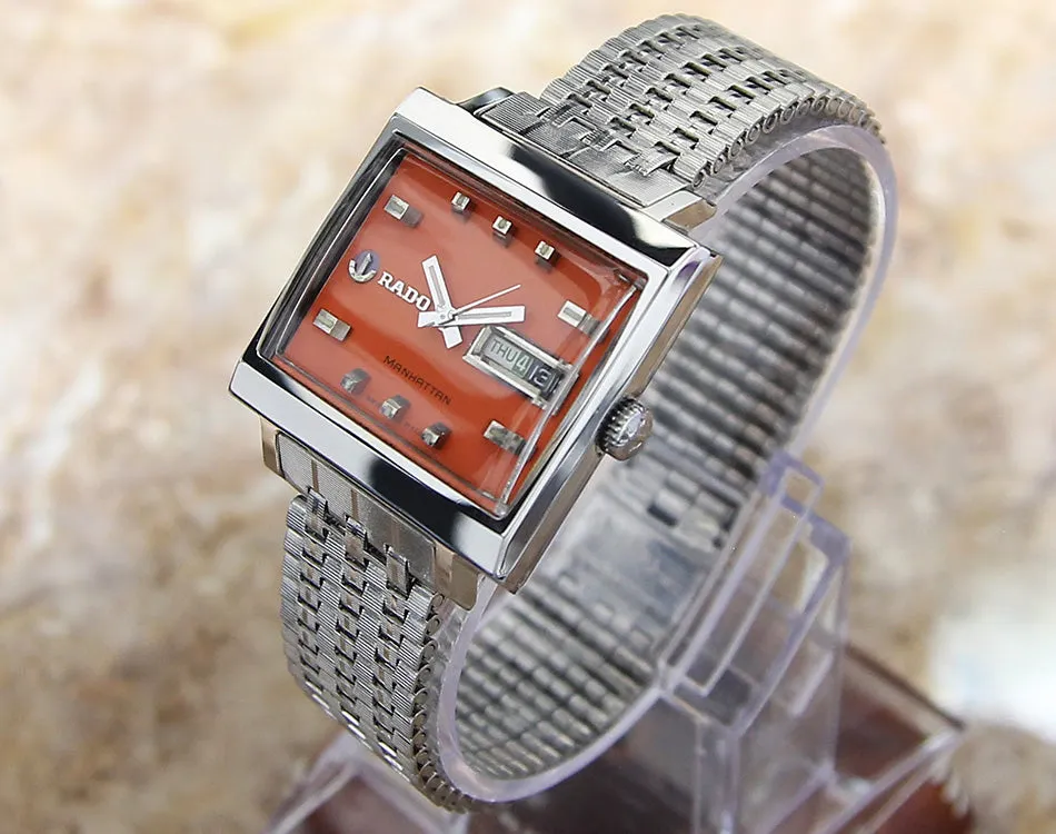 Rado Manhattan Swiss Mens 35mm Vintage Rare Stainless St Automatic Watch