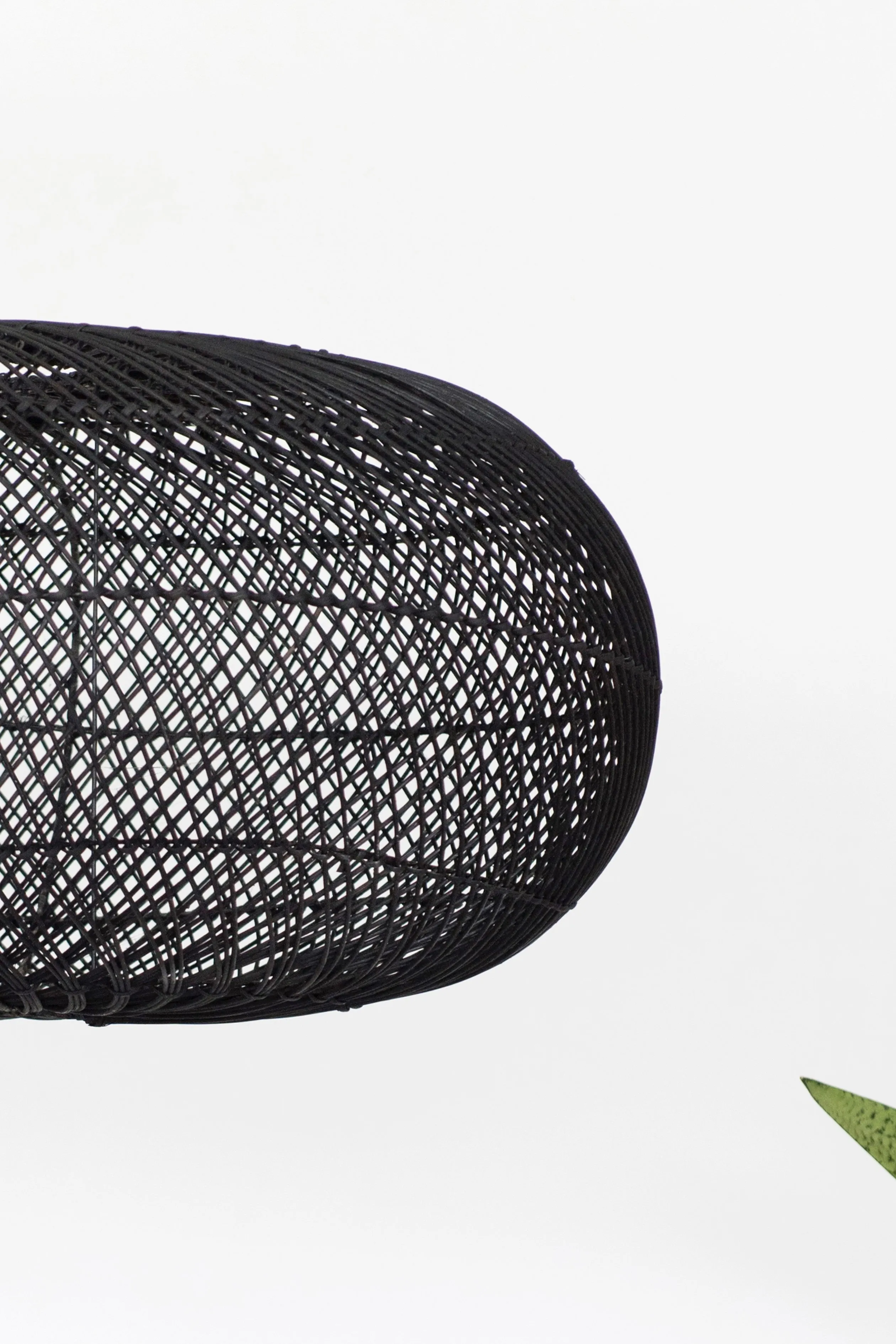 Rattan Sphere Pendant Light Black