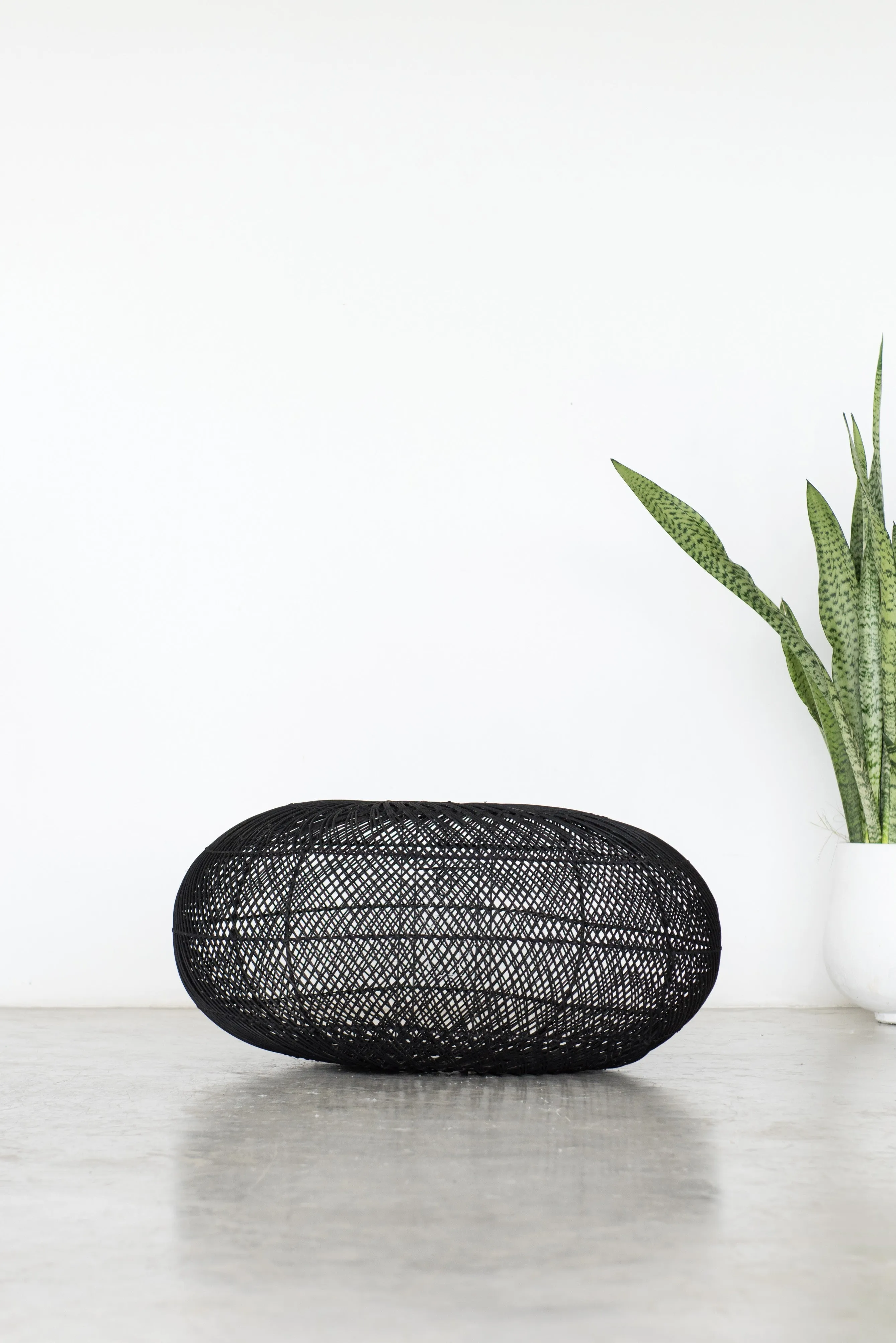 Rattan Sphere Pendant Light Black