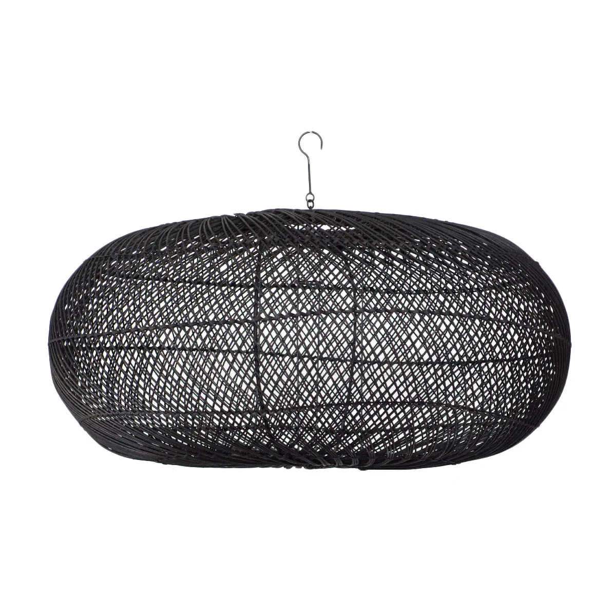 Rattan Sphere Pendant Light Black