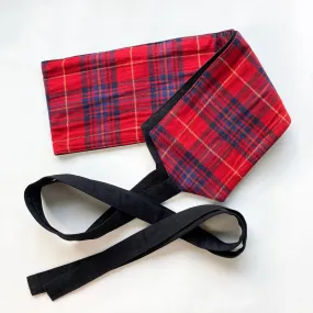 Red Tartan Reversible Obi Belt