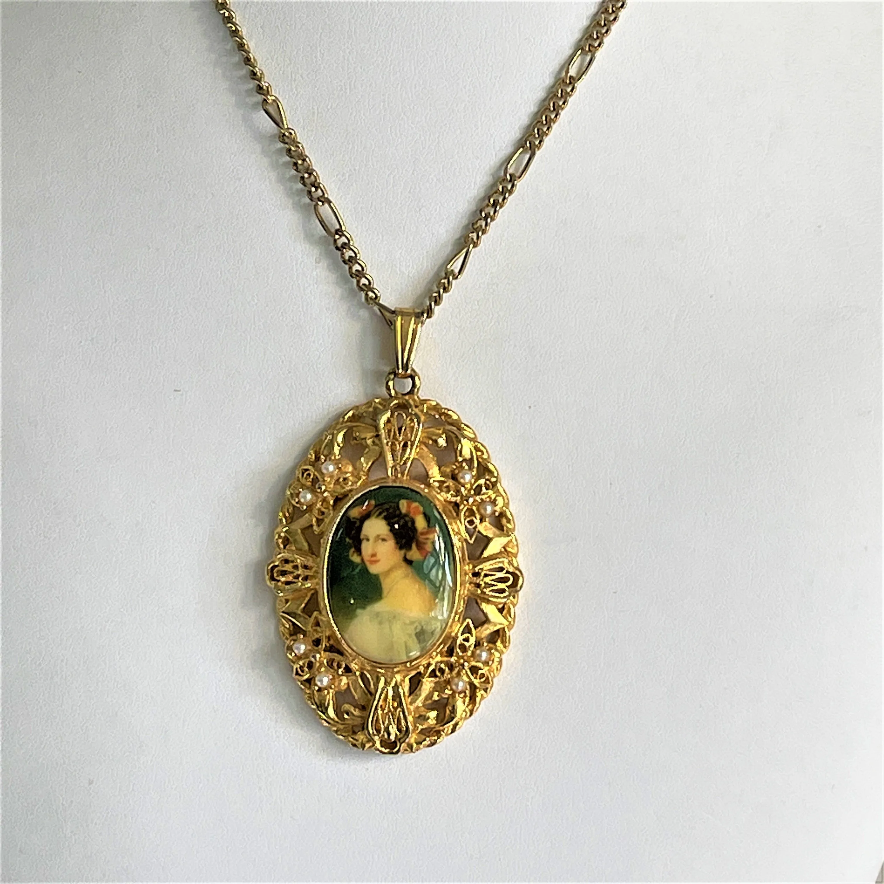 Renaissance Style Portrait Pendant