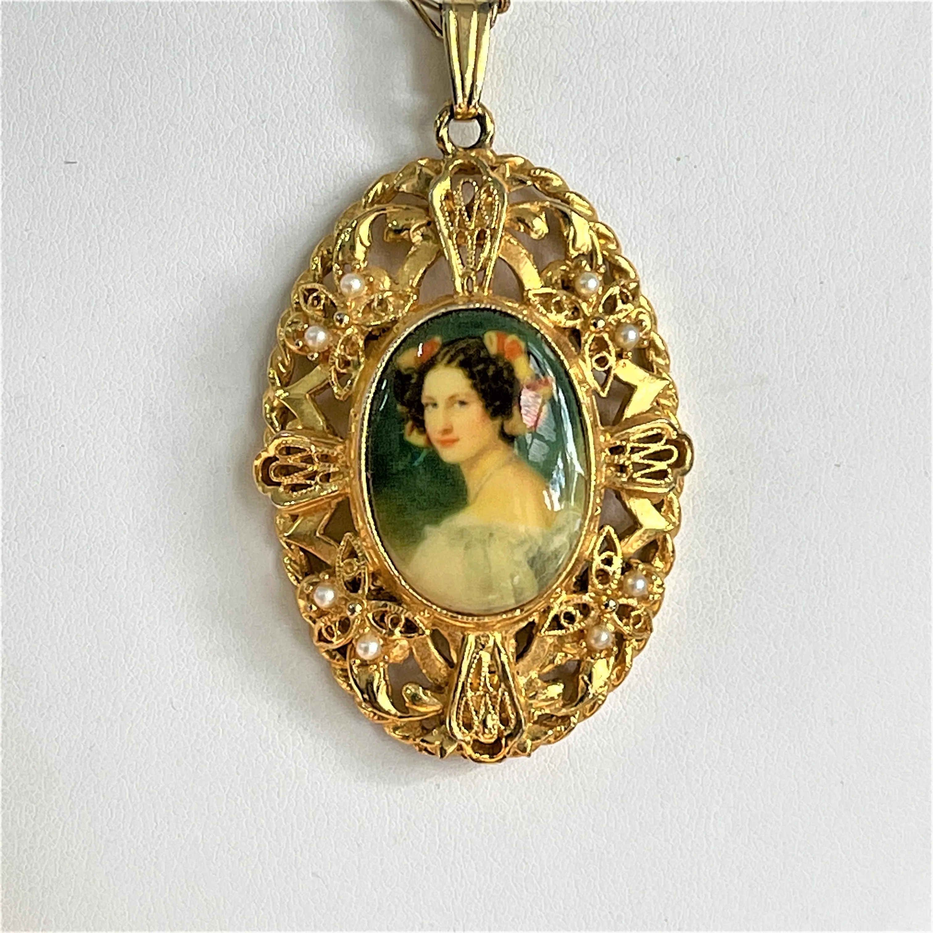 Renaissance Style Portrait Pendant