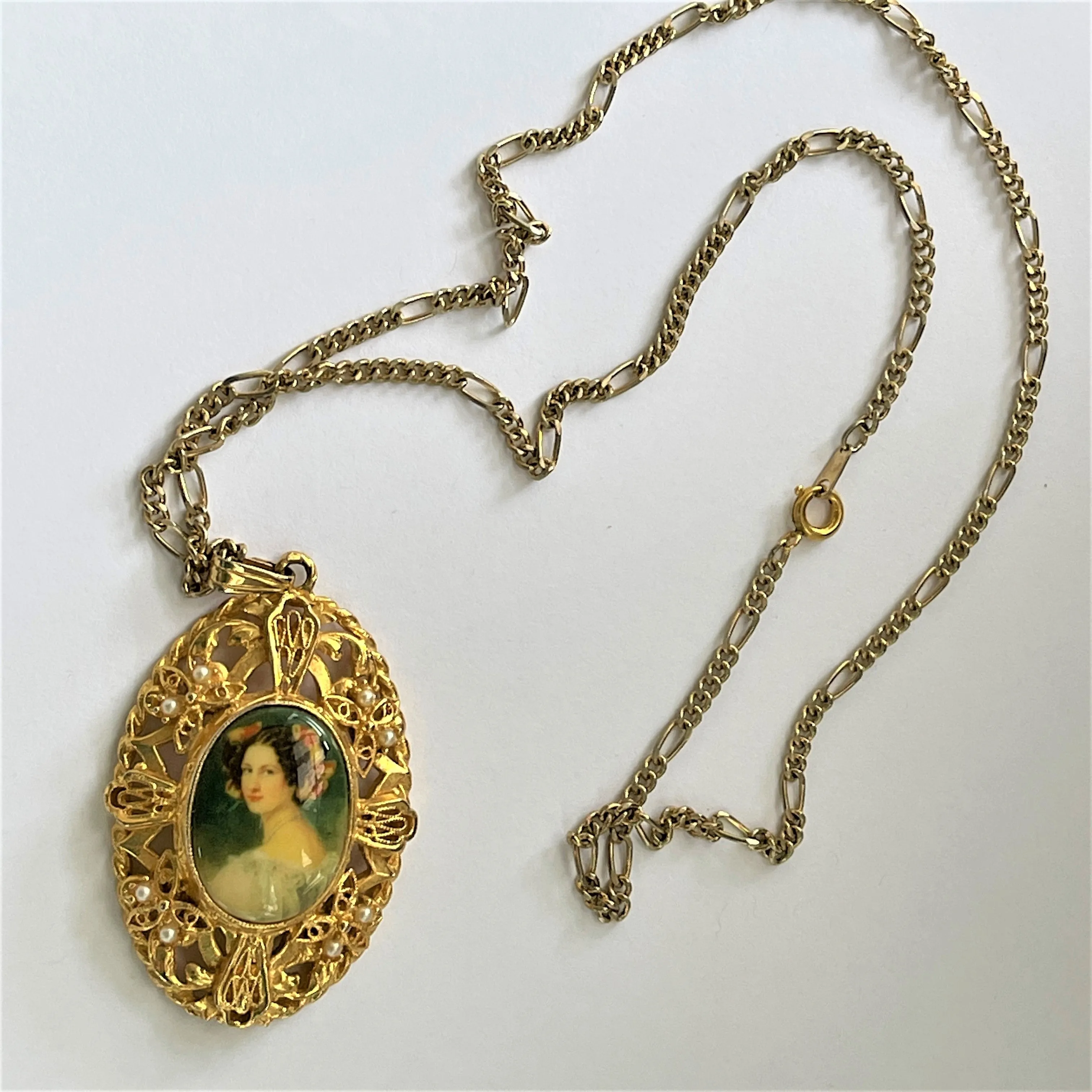 Renaissance Style Portrait Pendant
