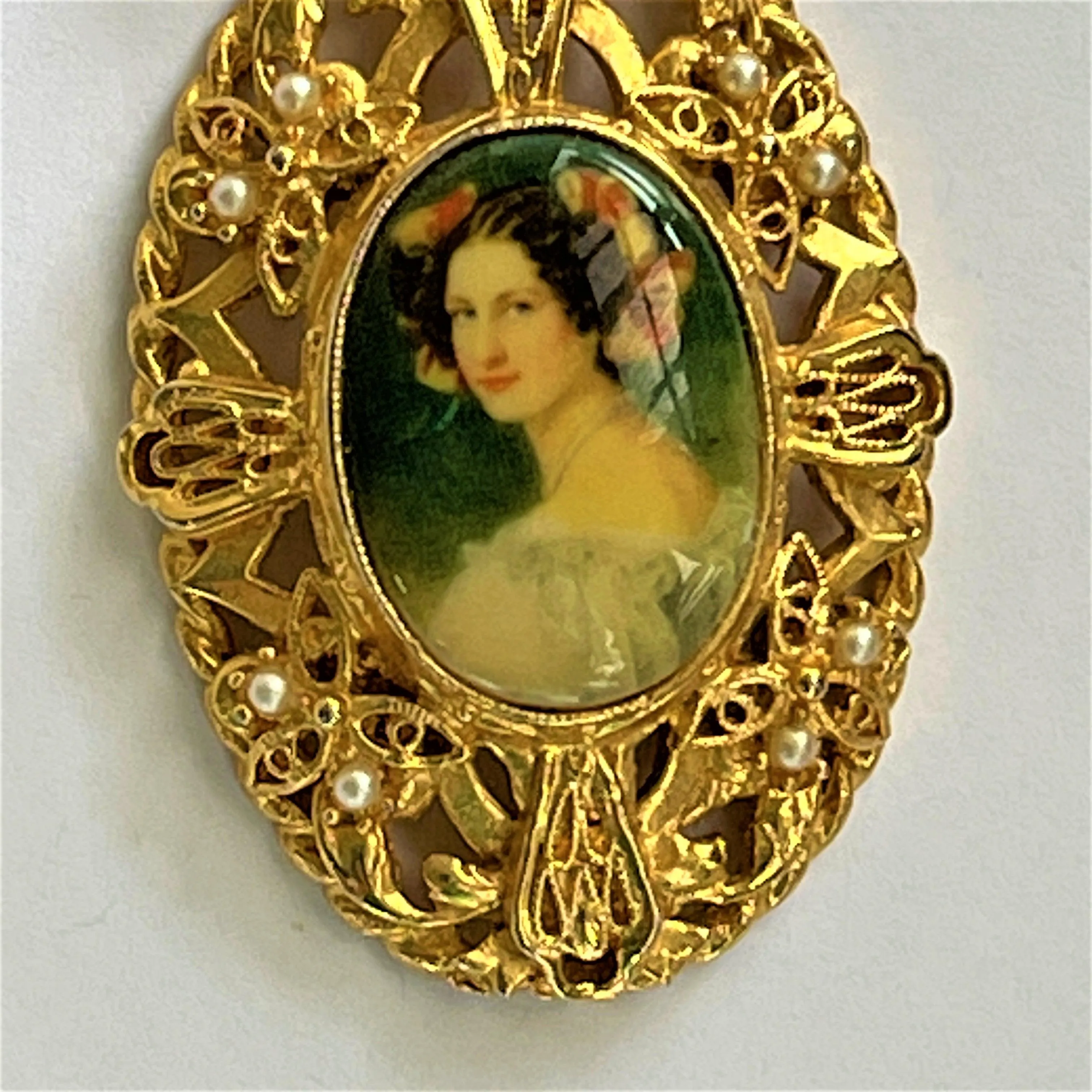 Renaissance Style Portrait Pendant