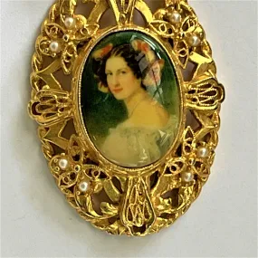 Renaissance Style Portrait Pendant