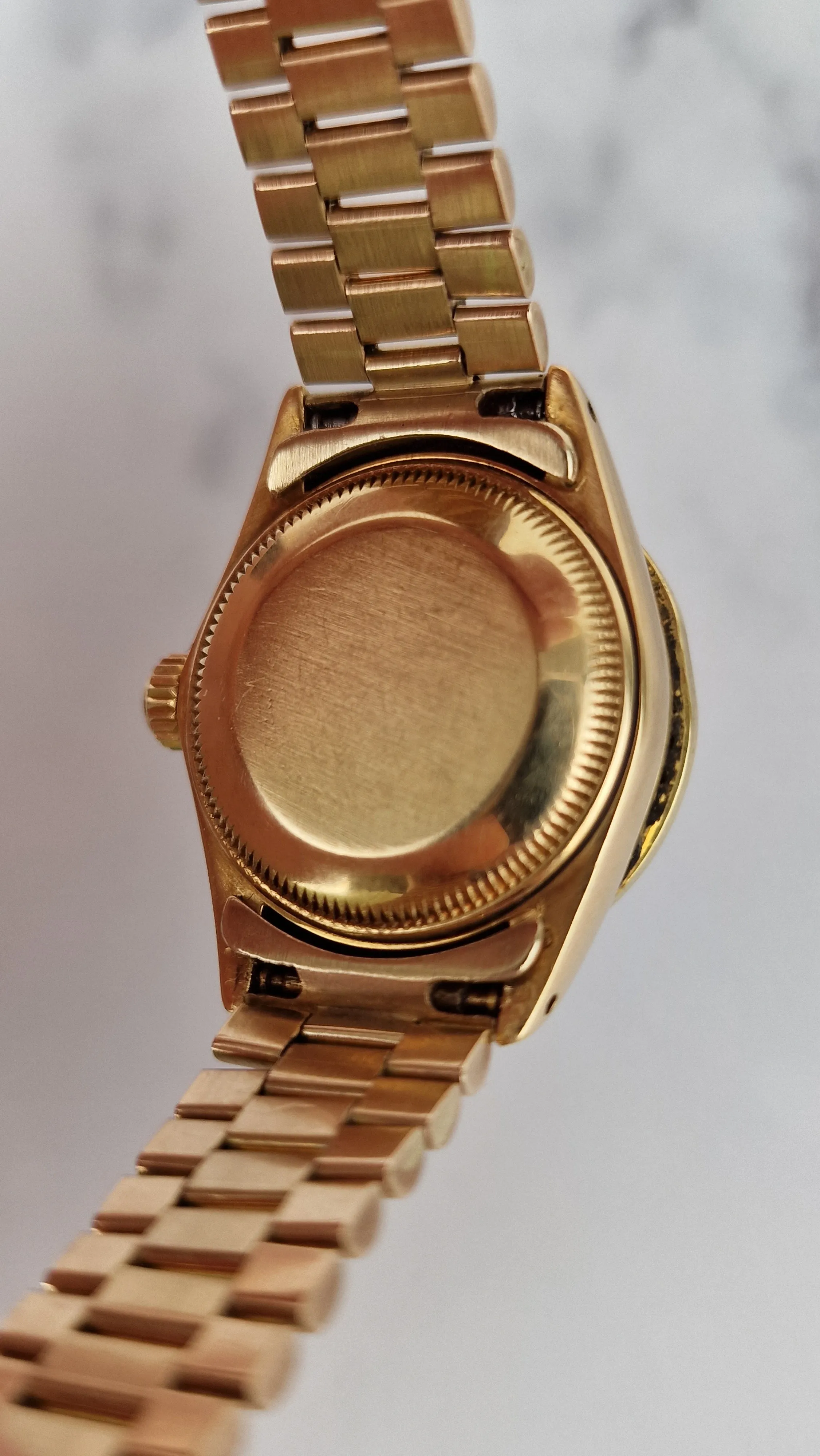 Rolex 18k Yellow Gold 26mm Lady President Datejust Diamond Bezel Tahitian MOP Diamond Dial Automatic Movement Mother of Pearl Watch - Rolex 6917