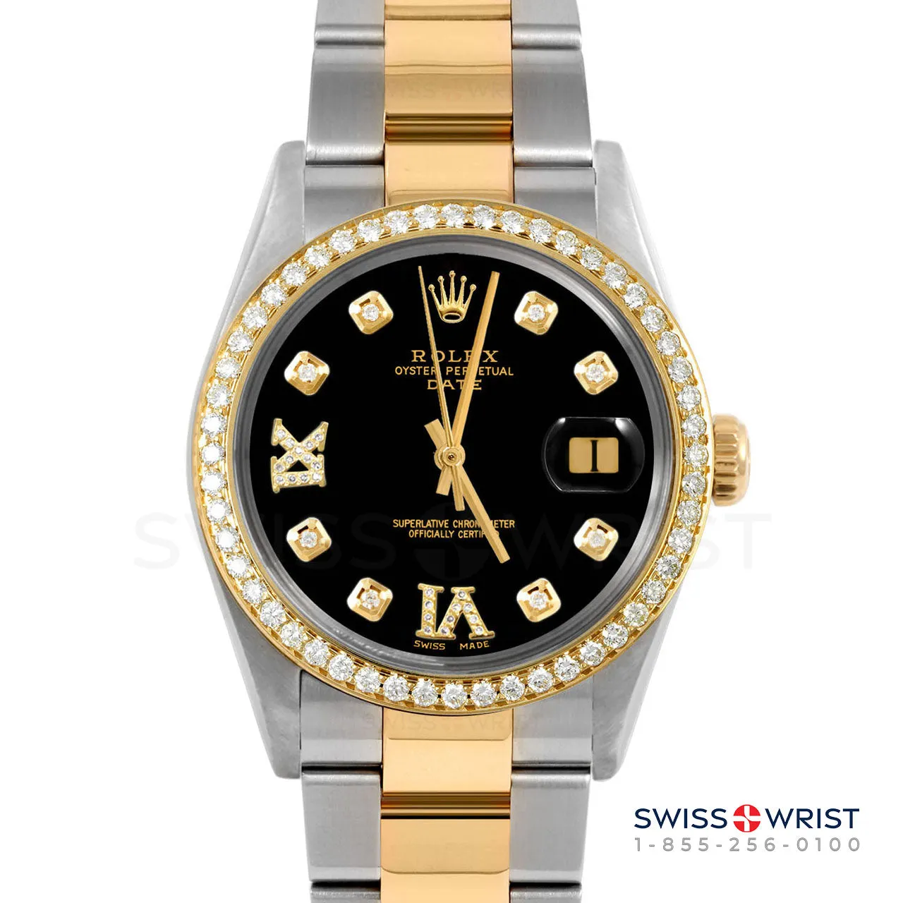 Rolex Date 34mm | 1500-TT-BLK-8DR69-BDS-OYS