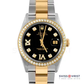 Rolex Date 34mm | 1500-TT-BLK-8DR69-BDS-OYS