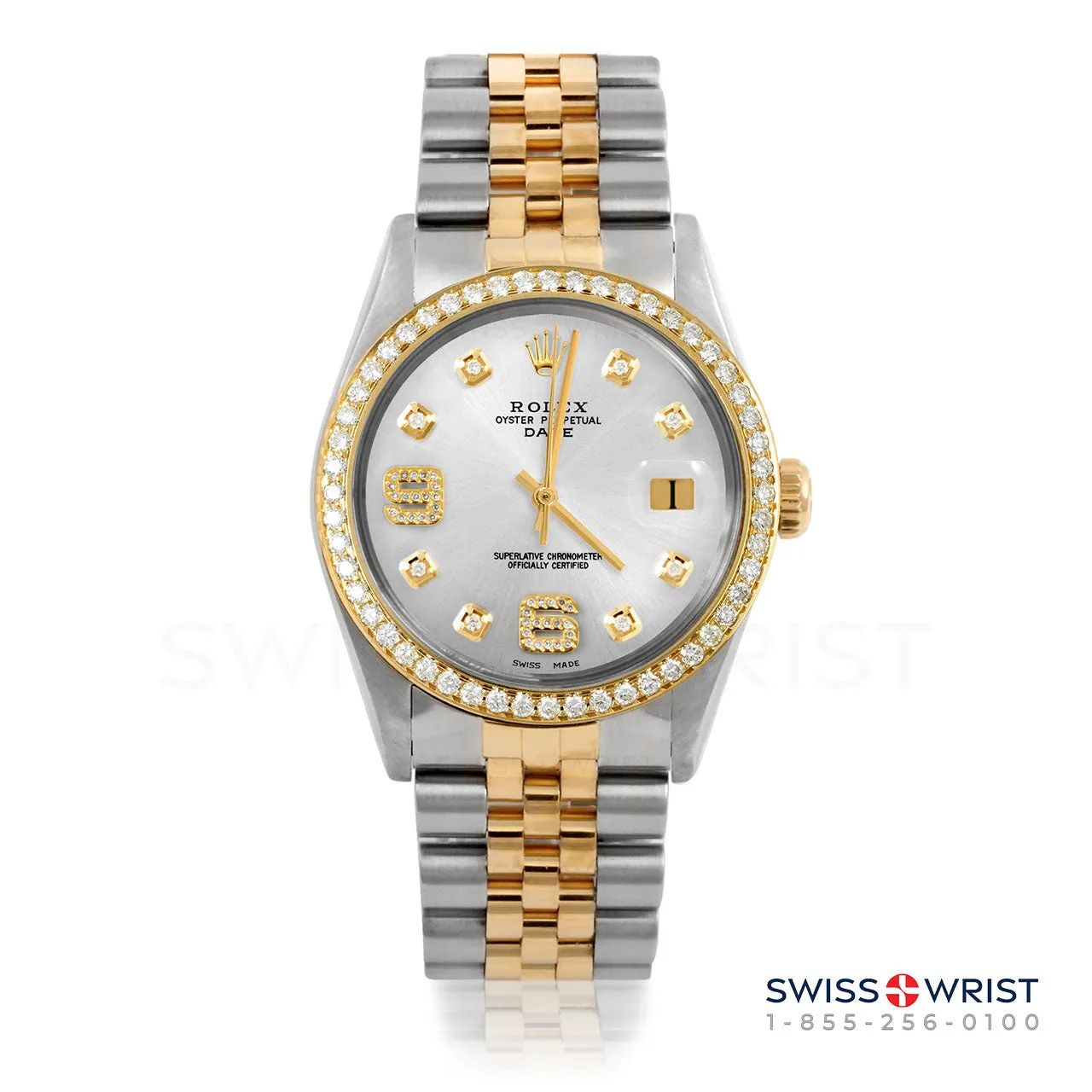Rolex Date 34mm | 1500-TT-SLV-8DA69-BDS-JBL
