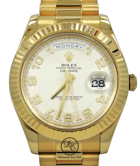 Rolex Day-Date II President 218238 Ivory Concentric Dial 18K Yellow Gold
