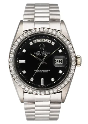Rolex Day-Date President 1804 Diamond 18K White Gold Mens Watch