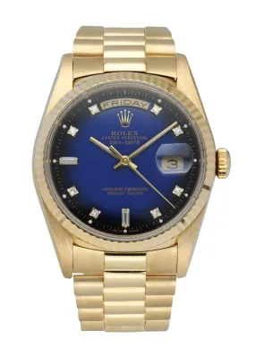 Rolex Day-Date president 18238 Diamond Dial Mens Watch Box & Papers