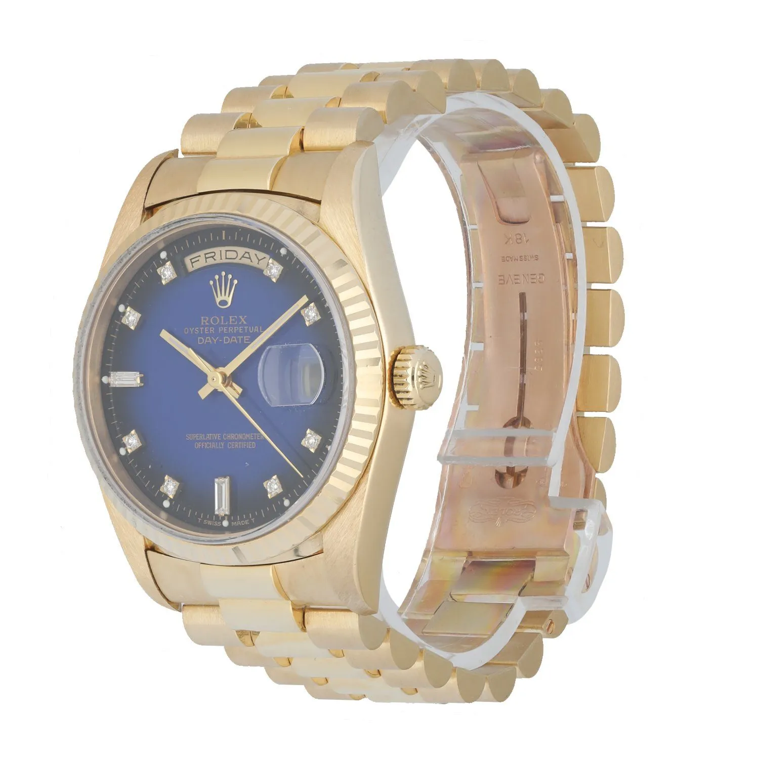 Rolex Day-Date president 18238 Diamond Dial Mens Watch Box & Papers