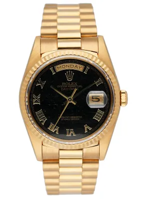 Rolex Day-Date President 18238 Ferrite Stone Dial Watch Box Papers
