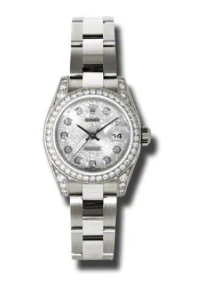 Rolex Lady Datejust 26 Silver Dial 18K White Gold Oyster Bracelet Automatic Watch 179159SJDO