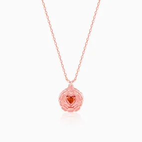 Rose Gold I Love You Floral Pendant With Link Chain