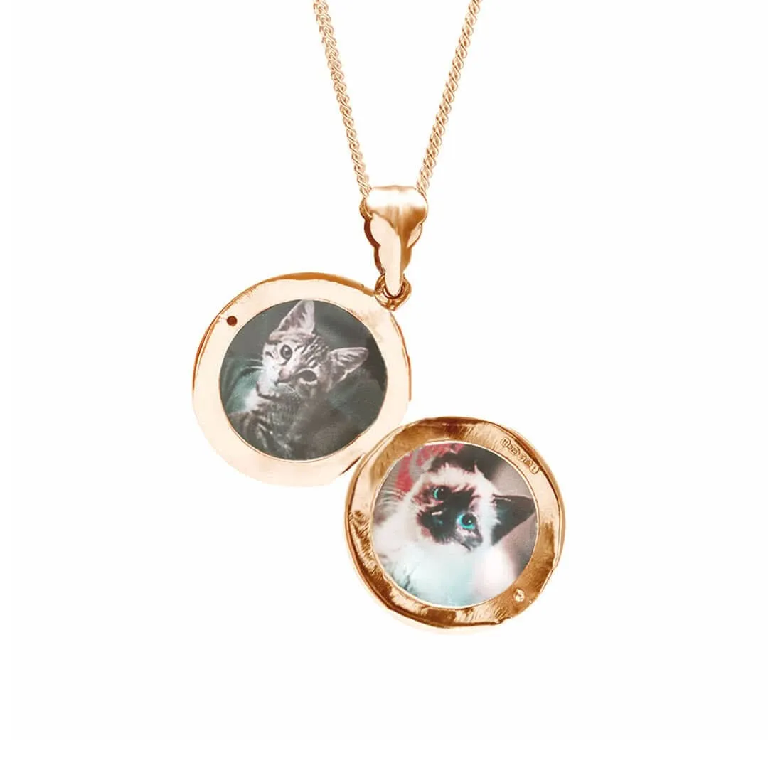 Round Locket Necklace | Rose Gold
