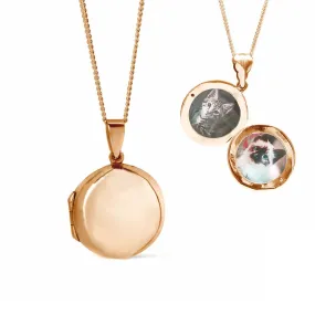 Round Locket Necklace | Rose Gold
