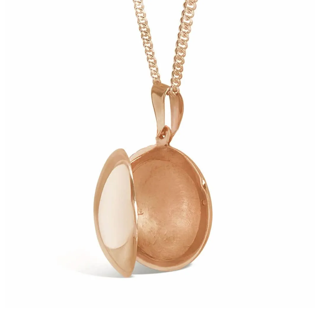Round Locket Necklace | Rose Gold
