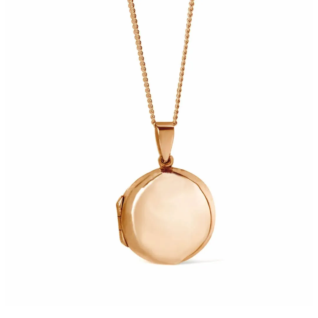 Round Locket Necklace | Rose Gold