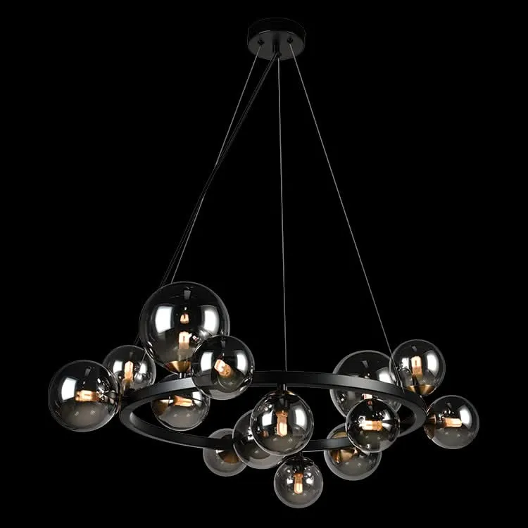 Round Small Bubble Pendant Black