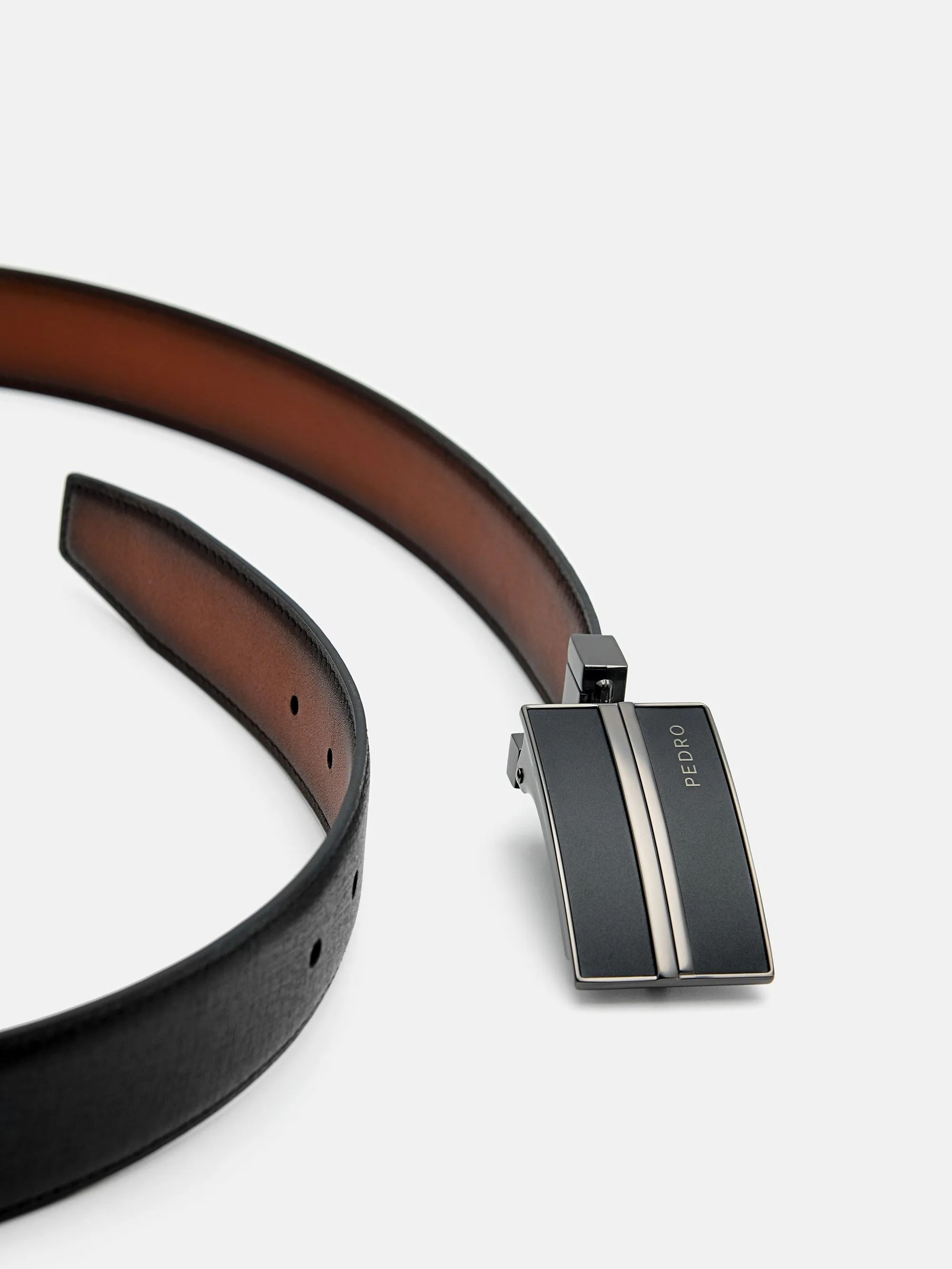 Saffiano Leather Reversible Tang Belt