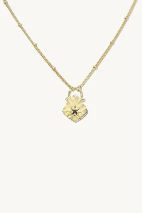 Sapphire Star Hammered Gold Necklace