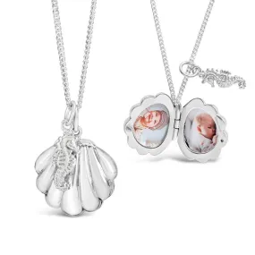 Seahorse Locket | White Gold