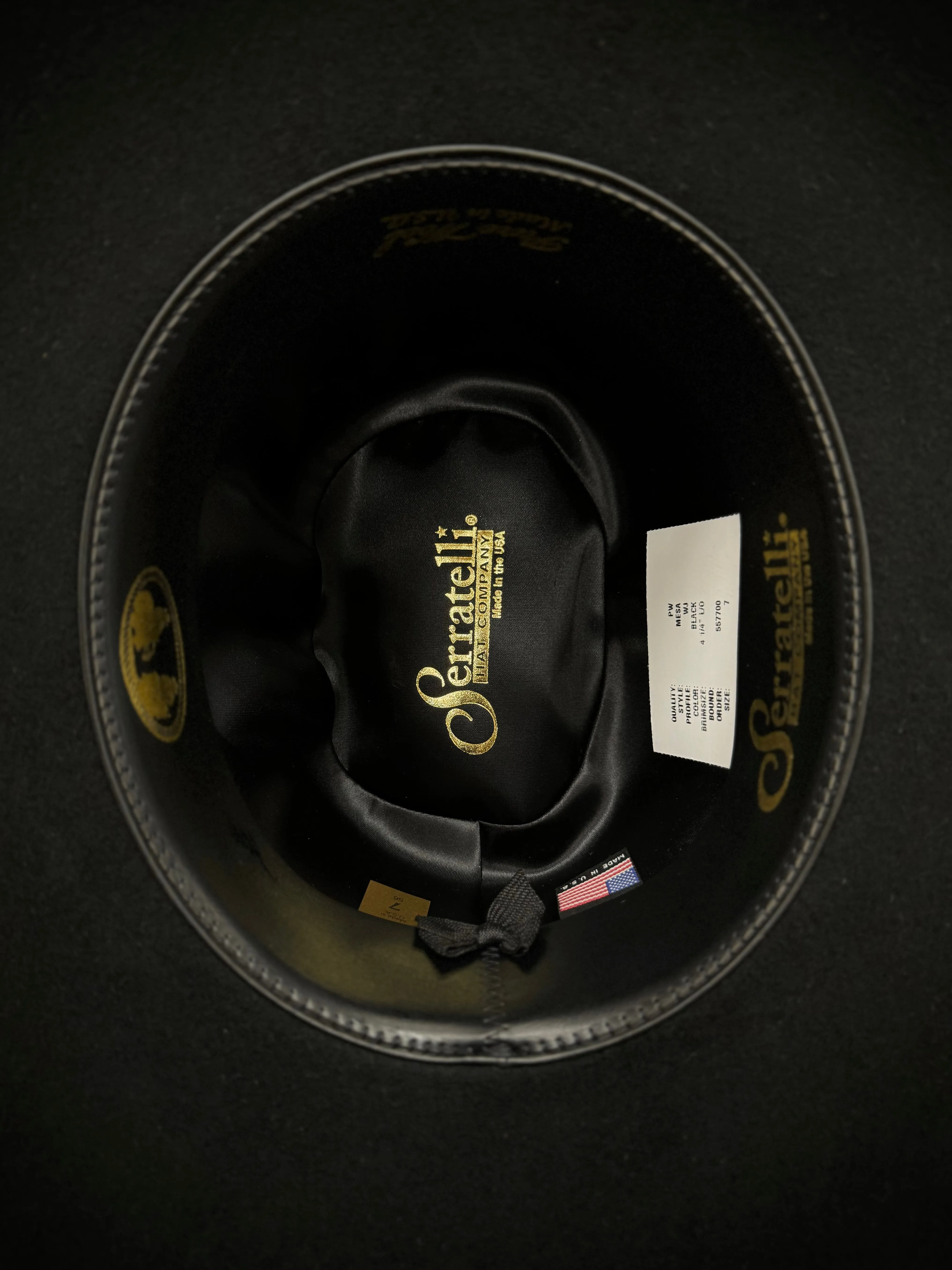 Serratelli Mesa WJ 'Brick' Top Black Pure Wool Cowboy Hat