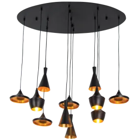 Skyfall 11 Light Black & Gold LED Pendant