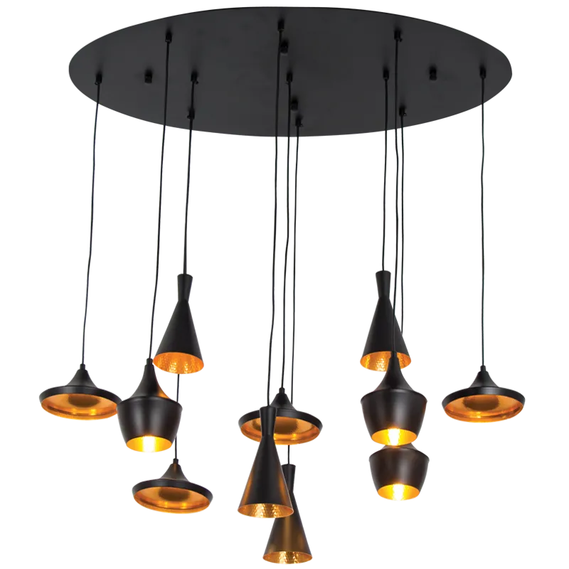 Skyfall 11 Light Black & Gold LED Pendant
