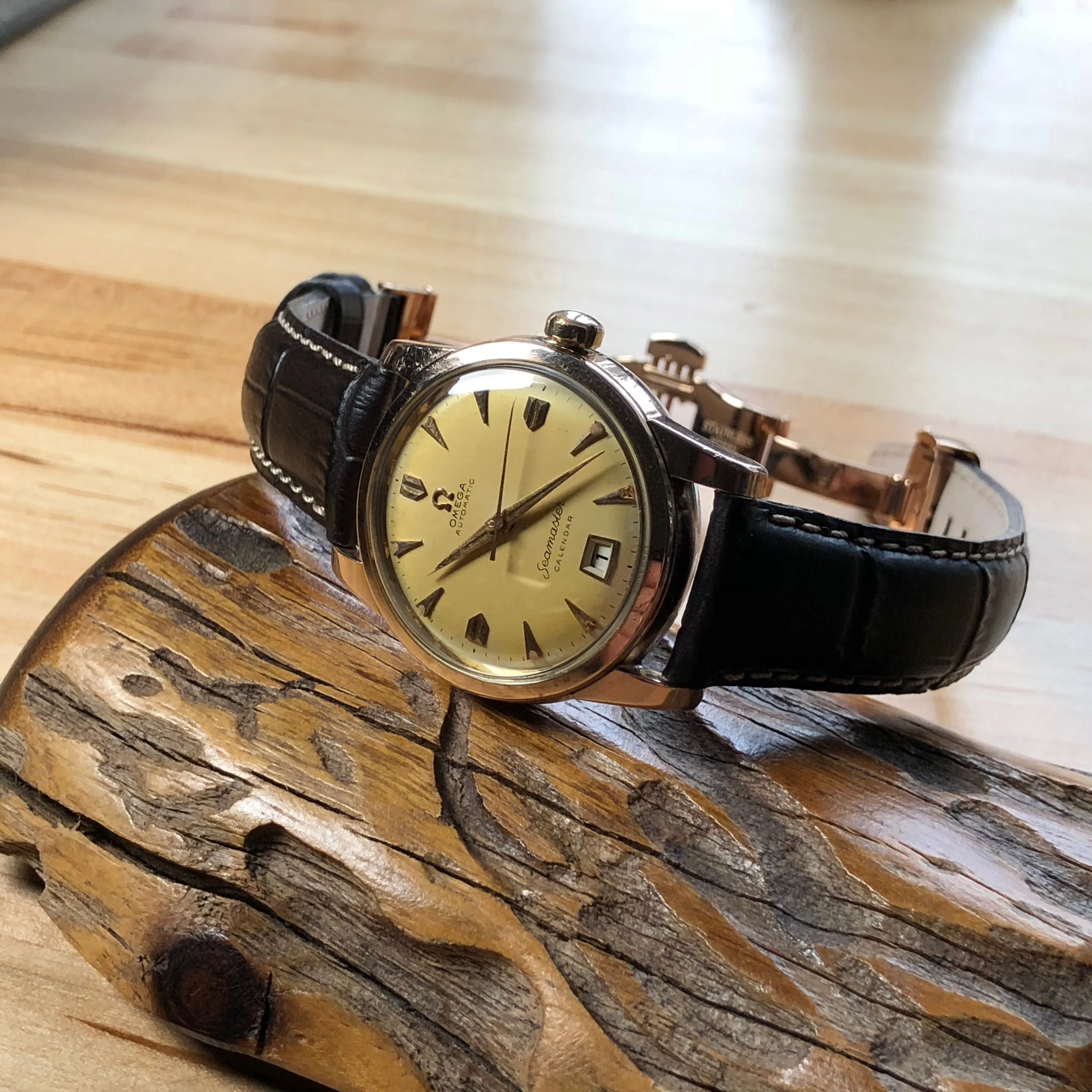 Sold - Omega Seamaster Calibre 355 Date Circa 1954 Automatic Bumper Wind Vintage Watch - Fully Serviced by ClockSavant