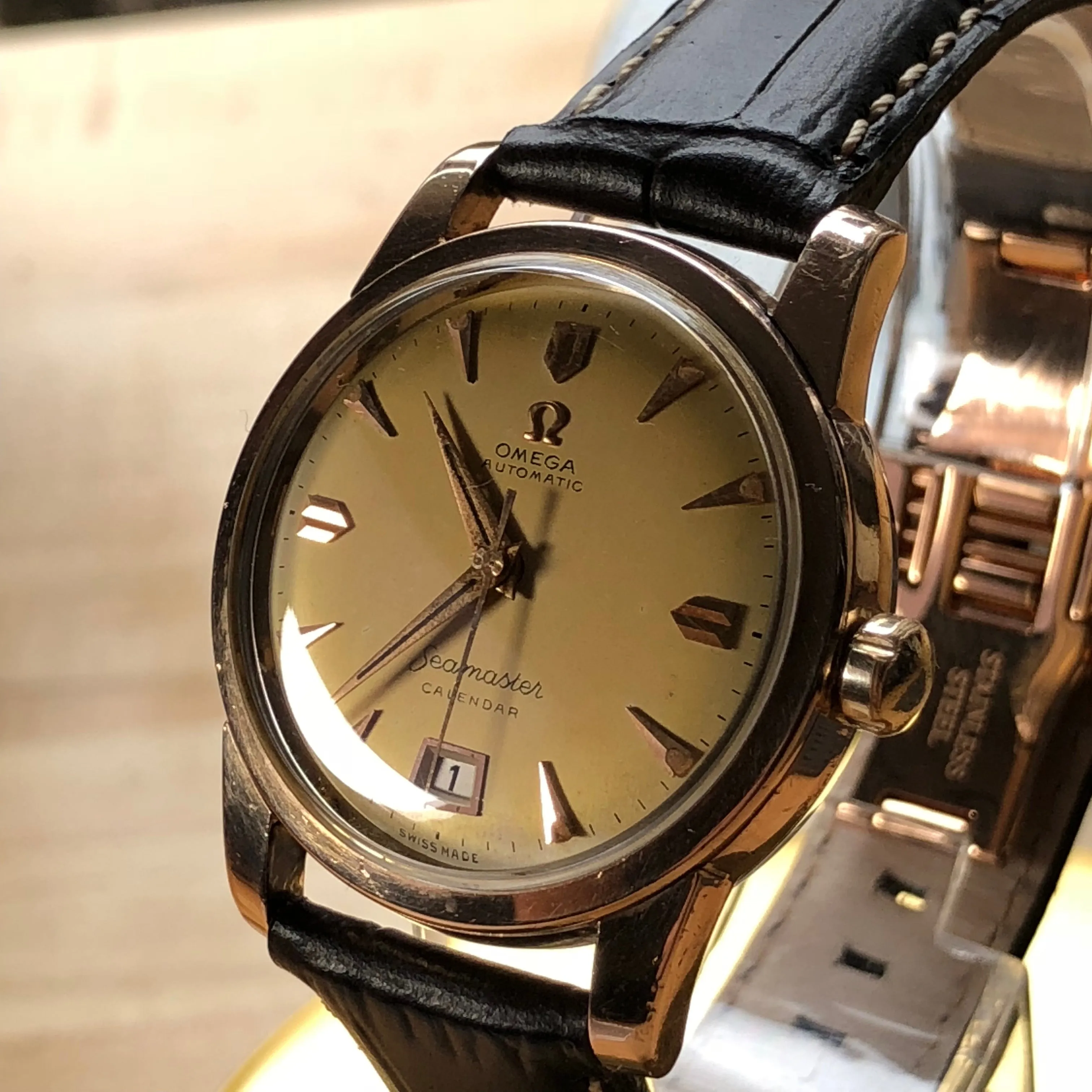 Sold - Omega Seamaster Calibre 355 Date Circa 1954 Automatic Bumper Wind Vintage Watch - Fully Serviced by ClockSavant