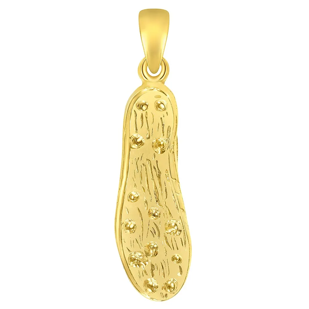 Solid 14k Yellow Gold 3D Soccer Cleet Shoe Charm Football Sports Pendant