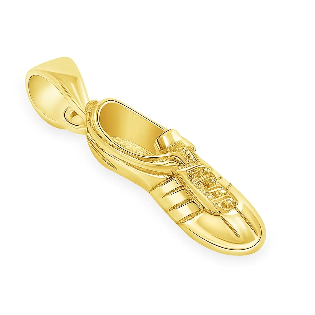 Solid 14k Yellow Gold 3D Soccer Cleet Shoe Charm Football Sports Pendant