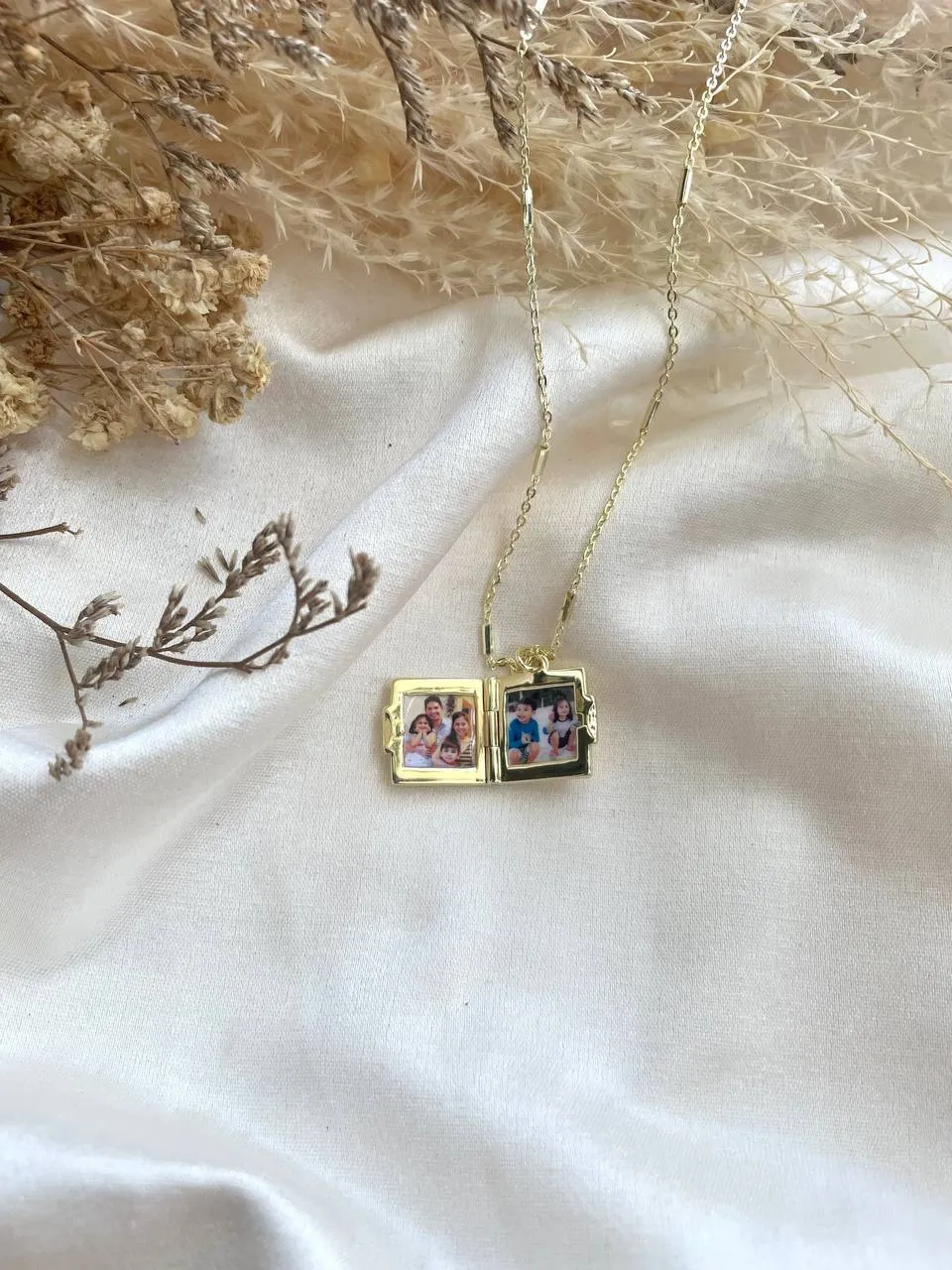 Square Locket In Gold Vermeil