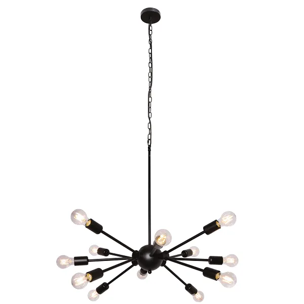 Supernova 12 Black Pendant Light