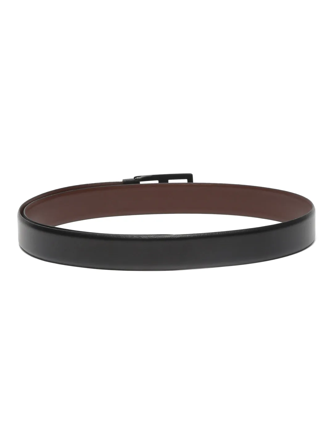 Teakwood Leather Men Textured Black-Silver Belt
